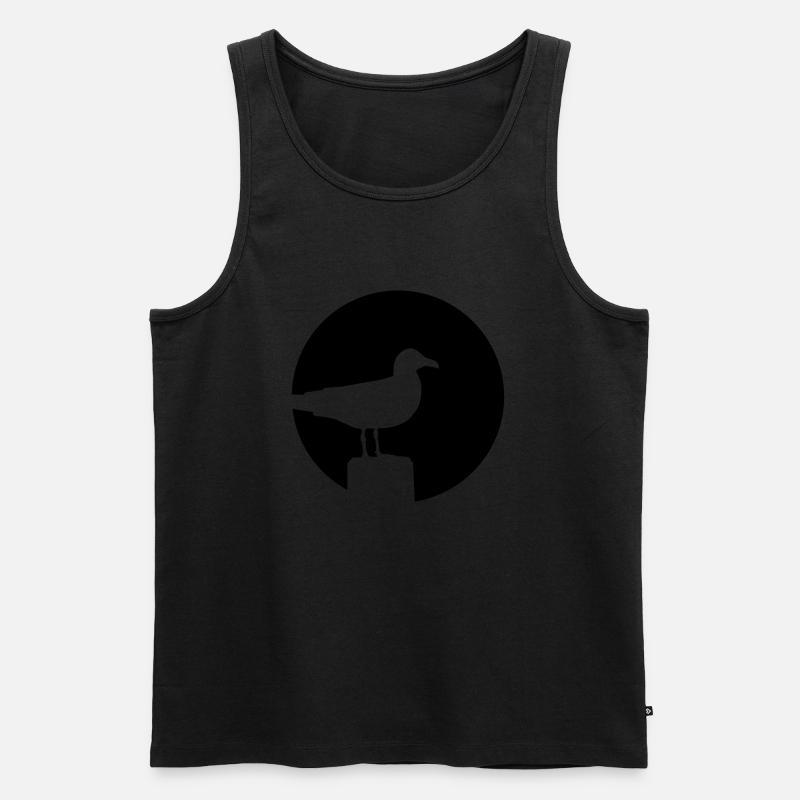 Möwe - Männer Premium Bio Tank Top - Schwarz