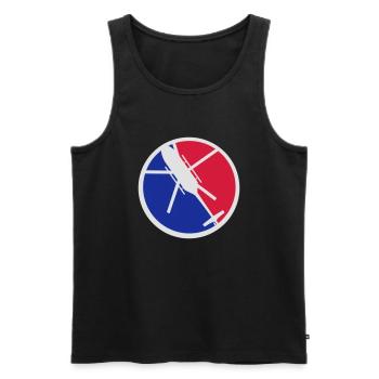 Sport Heli Logo rot blau - Männer Premium Bio Tank Top - Schwarz - Vorne - AI Model Male 178 light (178cm)