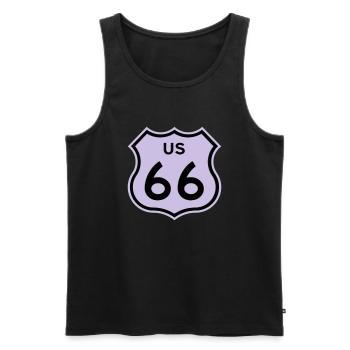Route 66 - Men's Premium Organic Tank Top - black - Front - AI Model Male 178 light (178cm)