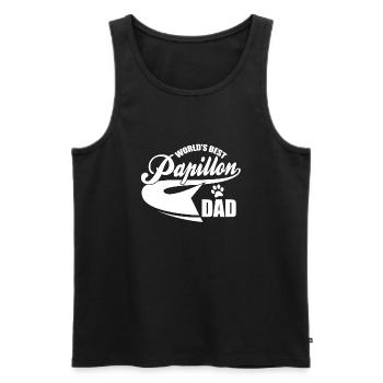 Papillon dad - Men's Premium Organic Tank Top - black - Front - AI Model Male 178 light (178cm)