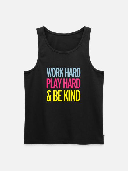Work Hard - Männer Premium Bio Tank Top - Schwarz