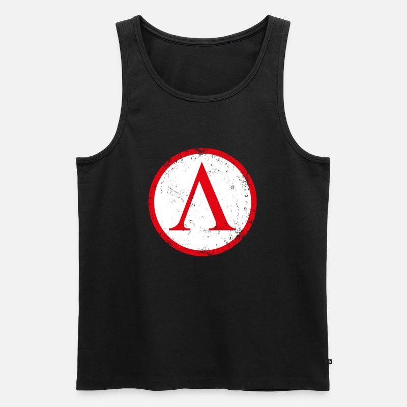 Spartan shield used - Männer Premium Bio Tank Top - Schwarz