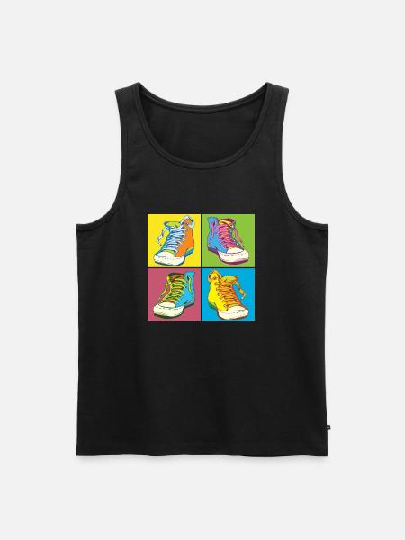 Andy Warhol Pop-Art Schuhe - Männer Premium Bio Tank Top - Schwarz