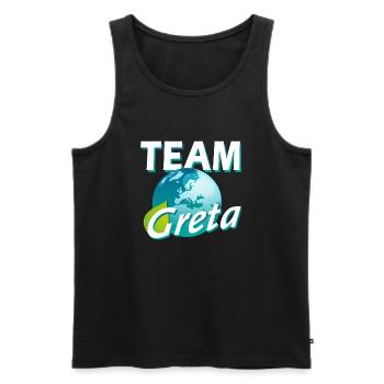 TEAM Greta - Männer Premium Bio Tank Top - Schwarz - Vorne - AI Model Male 178 light (178cm)
