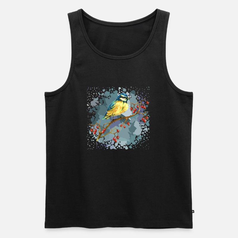 Sikorka Vogel - Männer Premium Bio Tank Top - Schwarz