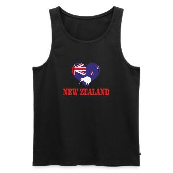 New Zealand - Männer Premium Bio Tank Top - Schwarz - Vorne - Michal (187cm)