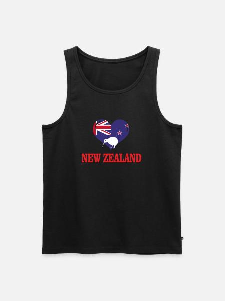 New Zealand - Männer Premium Bio Tank Top - Schwarz