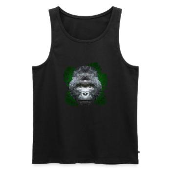Polygon Gorilla - Männer Premium Bio Tank Top - Schwarz - Vorne - AI Model Male 178 light (178cm)