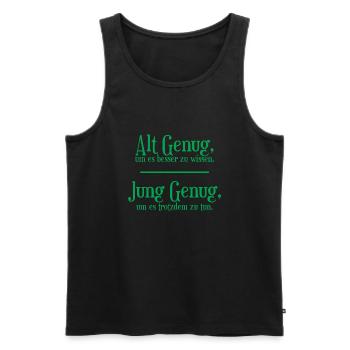 Alt-genung - Männer Premium Bio Tank Top - Schwarz - Vorne - Michal (187cm)