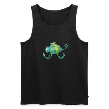 iCat - Men's Premium Organic Tank Top - black - Front - AI Model Male 178 light (178cm)