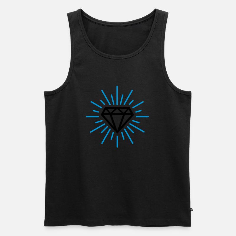 Diamant - Männer Premium Bio Tank Top - Schwarz