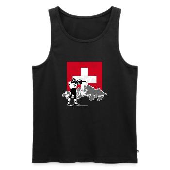 Biathlon - Swiss Flag - Männer Premium Bio Tank Top - Schwarz - Vorne - Michal (187cm)