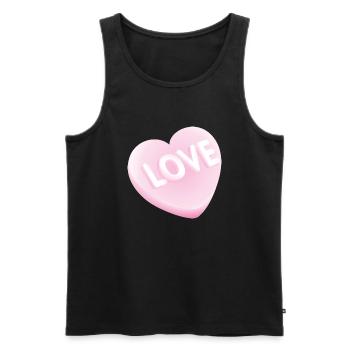 Smiley 'Love' Heart - Männer Premium Bio Tank Top - Schwarz - Vorne - Michal (187cm)