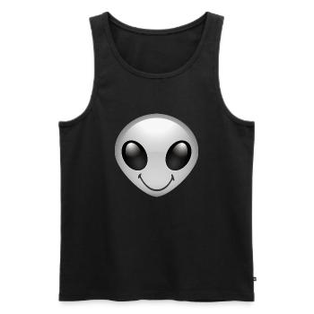 Smiley Alien - Men's Premium Organic Tank Top - black - Front - Michal (187cm)