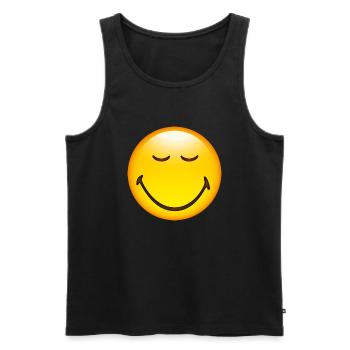 Smiley Glossy Happy - Men's Premium Organic Tank Top - black - Front - AI Model Male 178 light (178cm)