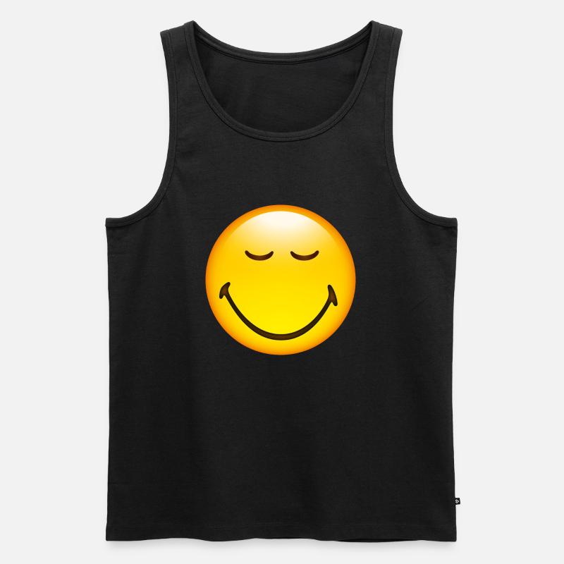 Smiley Glossy Happy - Männer Premium Bio Tank Top - Schwarz