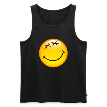 Smiley Glossy Happy - Men's Premium Organic Tank Top - black - Front - AI Model Male 178 light (178cm)