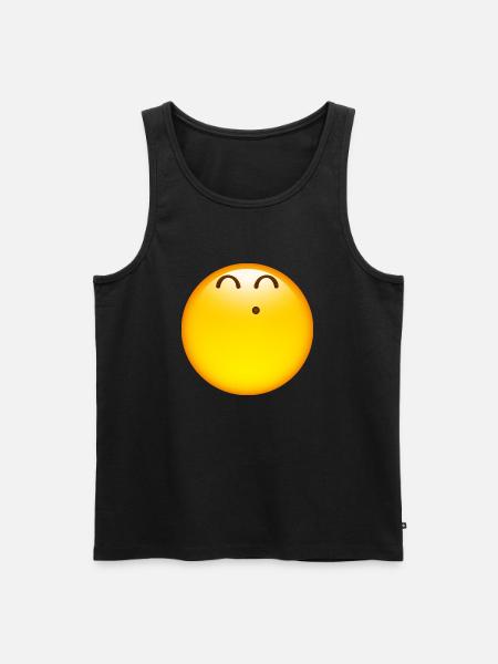 Smiley Glossy Happy Whistle - Men's Premium Organic Tank Top - black