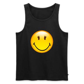 Smiley Glossy Happy Eyelashes - Débardeur bio Premium Homme - noir - Devant - AI Model Male 178 light (178cm)