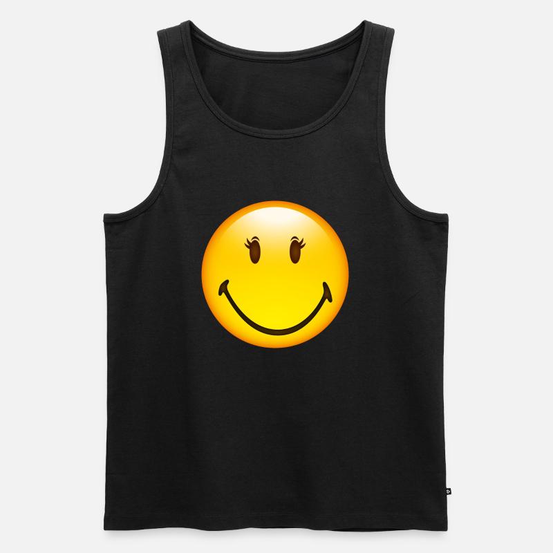 Smiley Happy Eyelashes - Männer Premium Bio Tank Top - Schwarz