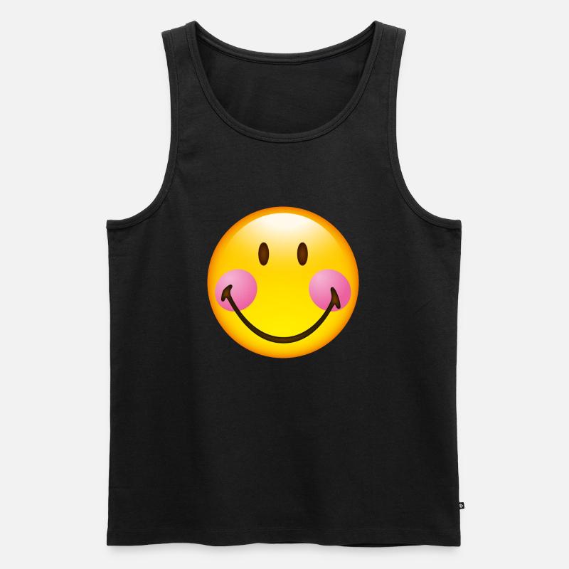 Smiley Glossy Blush - Ekologisk premium tanktopp herr - svart