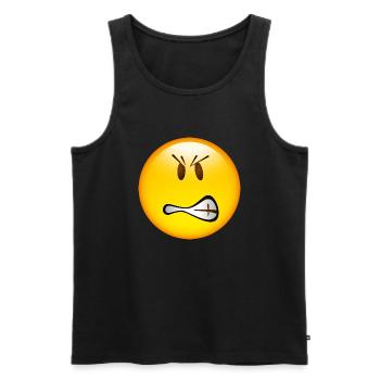 Smiley Glossy Angry - Männer Premium Bio Tank Top - Schwarz - Vorne - AI Model Male 178 light (178cm)