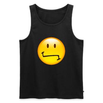 Smiley Indifferent - Débardeur bio Premium Homme - noir - Devant - Michal (187cm)