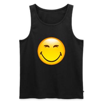 Smiley Happy - Men's Premium Organic Tank Top - black - Front - AI Model Male 178 light (178cm)