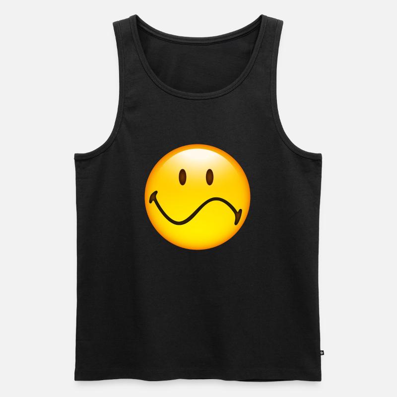 Smiley Smile - Männer Premium Bio Tank Top - Schwarz