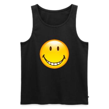 Smiley Grin - Männer Premium Bio Tank Top - Schwarz - Vorne - AI Model Male 178 light (178cm)