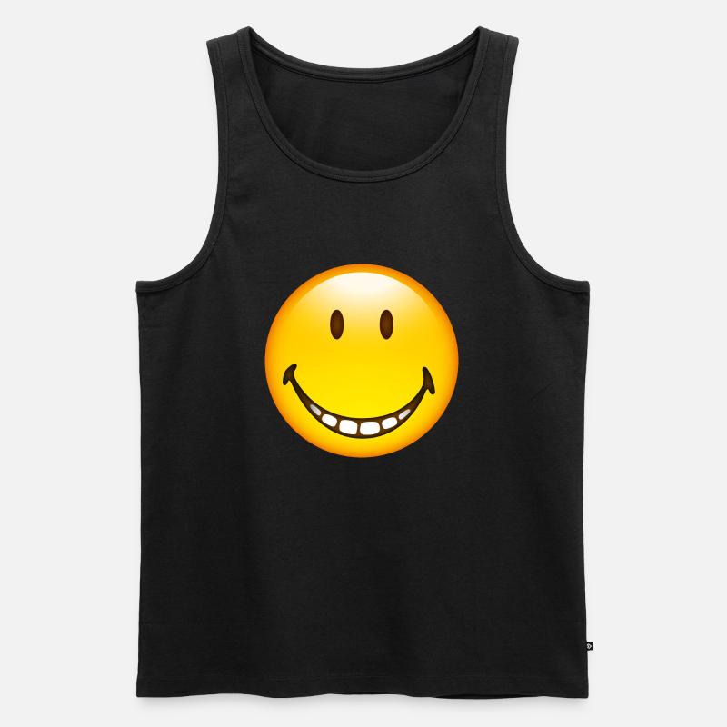 Smiley Grin - Ekologiczny tank top męski Premium - czarny