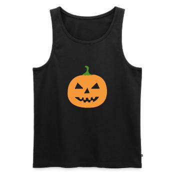 halloween-Jack-o'-lantern - Men's Premium Organic Tank Top - black - Front - Michal (187cm)