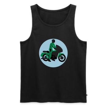 motorradpolizist_09_2016_3c02 - Männer Premium Bio Tank Top - Schwarz - Vorne - Michal (187cm)