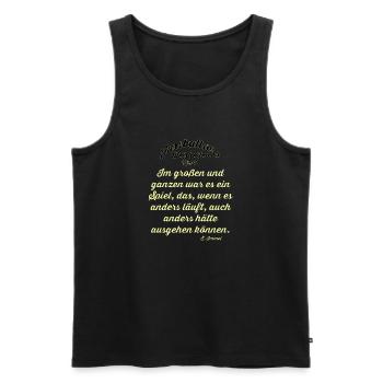 Fussballer Weisheit 10 - Männer Premium Bio Tank Top - Schwarz - Vorne - AI Model Male 178 light (178cm)