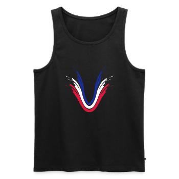 herkunft fan pinsel striche frankreich flagge farb - Männer Premium Bio Tank Top - Schwarz - Vorne - AI Model Male 178 light (178cm)