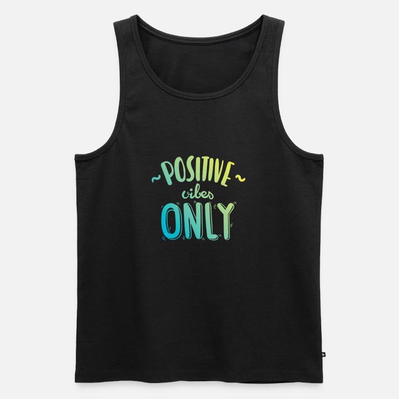 positive vibes only logo - Männer Premium Bio Tank Top - Schwarz