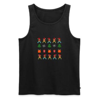 Christmas Theme - Men's Premium Organic Tank Top - black - Front - AI Model Male 178 light (178cm)