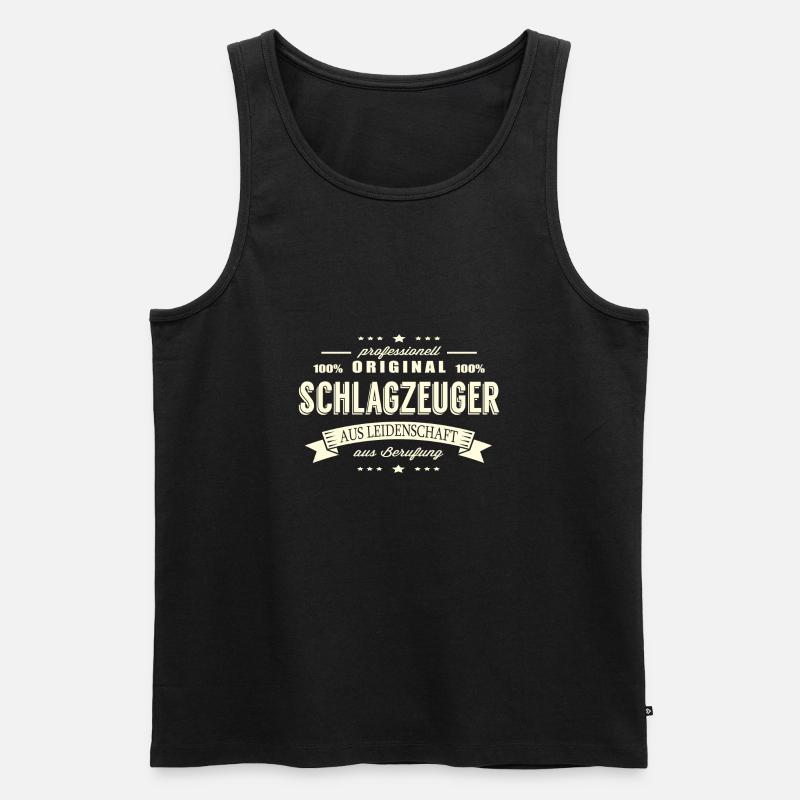Schlagzeuger aus Leidenschaft - Männer Premium Bio Tank Top - Schwarz