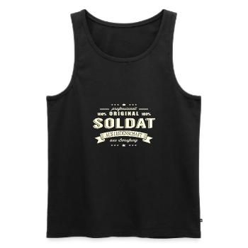 Soldat aus Leidenschaft - Männer Premium Bio Tank Top - Schwarz - Vorne - Michal (187cm)