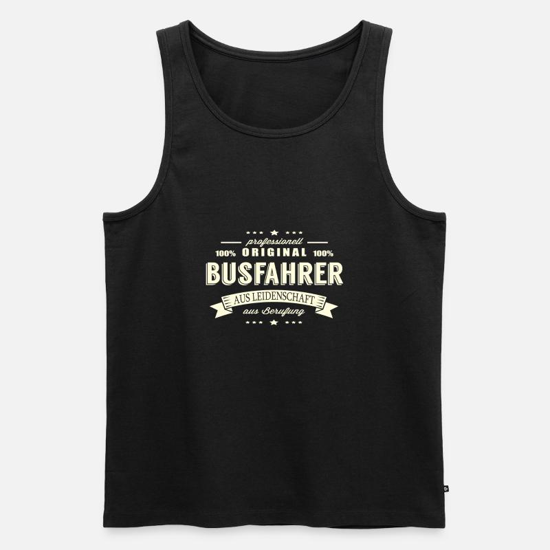 Busfahrer aus Leidenschaft - Männer Premium Bio Tank Top - Schwarz