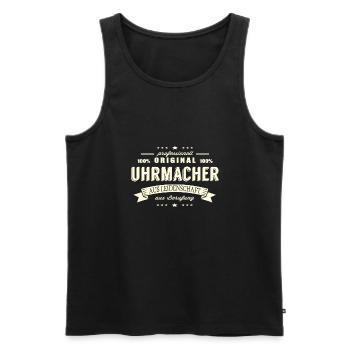 Uhrmacher aus Leidenschaft - Männer Premium Bio Tank Top - Schwarz - Vorne - Michal (187cm)