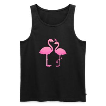 Flamingo Love Couple - Männer Premium Bio Tank Top - Schwarz - Vorne - Michal (187cm)