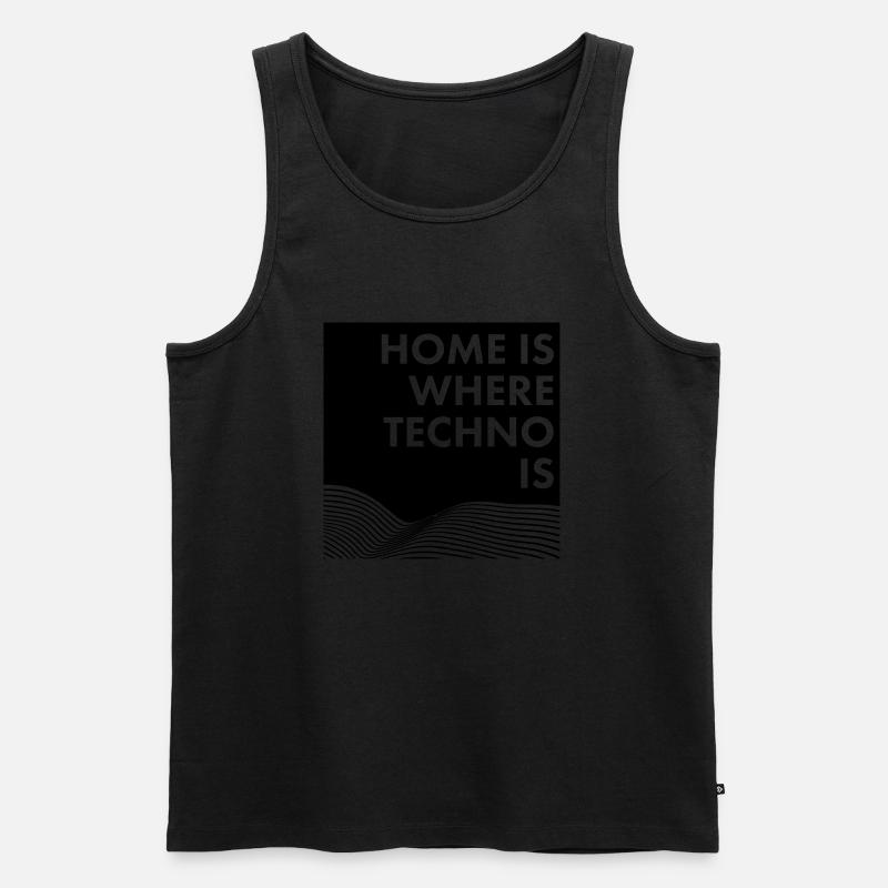 HOME IS WHERE TECHNO IS - Débardeur bio Premium Homme - noir
