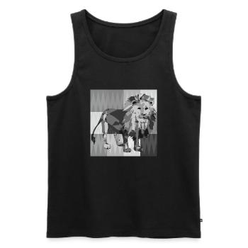 Lion - Men's Premium Organic Tank Top - black - Front - Michal (187cm)