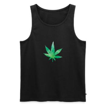 weed symbol - Männer Premium Bio Tank Top - Schwarz - Vorne - Michal (187cm)