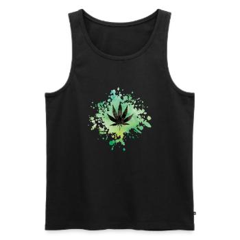 weed hemp - Männer Premium Bio Tank Top - Schwarz - Vorne - Michal (187cm)