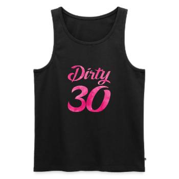 dirty 30 pink - Männer Premium Bio Tank Top - Schwarz - Vorne - Michal (187cm)