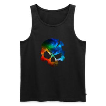 skull colors - Männer Premium Bio Tank Top - Schwarz - Vorne - Michal (187cm)