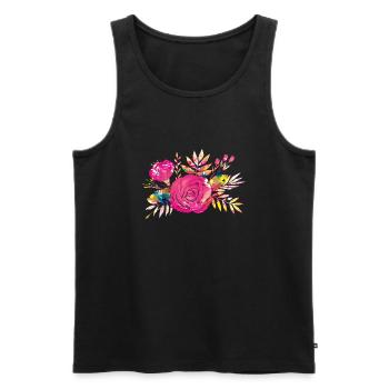 flowers colors - Männer Premium Bio Tank Top - Schwarz - Vorne - Michal (187cm)