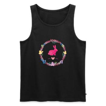 hase kranz - Männer Premium Bio Tank Top - Schwarz - Vorne - Michal (187cm)
